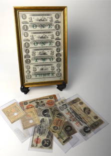 EARLY BANK NOTES INC. MA BAY, 1 & 2 DOLLAR (1780) CT: CT $3(1850), US $2 & FRACTIONAL CURR. , RI, PHILA & NEW HAVEN BANK