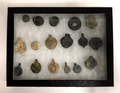 COLLECTION OF EARLY TEXTILE SEALS, PROB. ROMAN USED TO: USED TO TRACE THE WHEREABOUTS OF GOODS