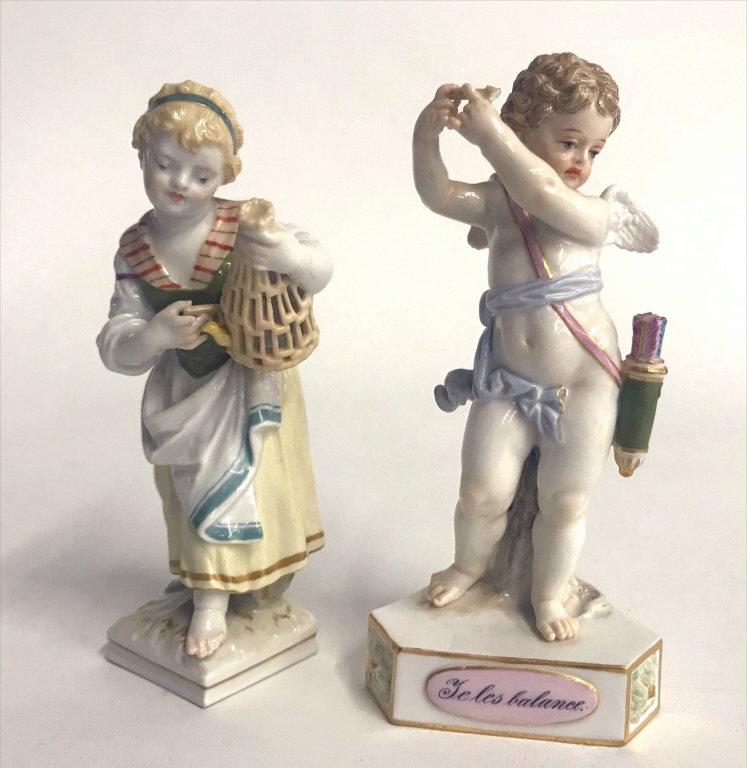 KPM & MEISSEN FIGURES, MEISSEN ANGEL 5 1/2" TALL: (LOSSES)