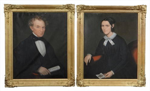 AMMI PHILLIPS PORTRAITS  MR. & MRS LUTHER TUCKER