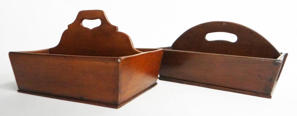 2 CUTLERY CARRIERS - 1 : 13" X 8 1/2" & 1: &14 1/2" X 7: &14 1/2" X 7 3/4"