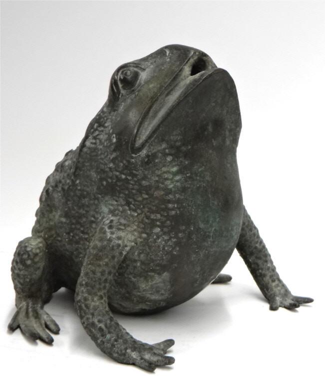 BRONZE FROG FOUNTAIN FIGURE 6 1/2" X 6 1/2" (1 of 4)
