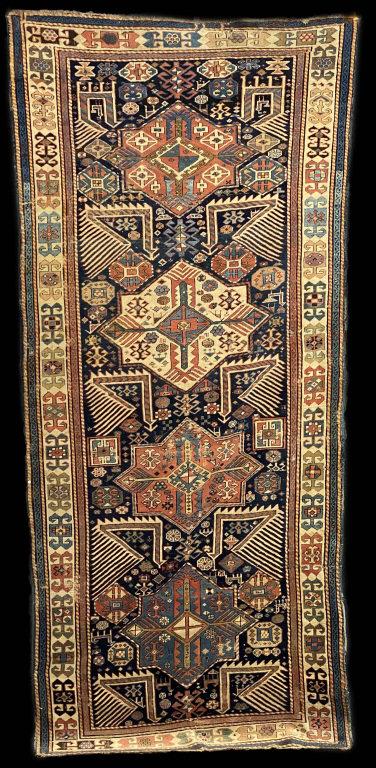 SEMI ANTIQUE AFSHAR LONG RUG C.1890 W/ BIRDS 106" X 46" (1 of 5)
