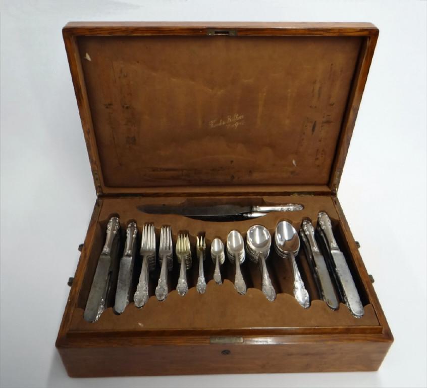 THEODORE STARR, 113 PCS STERLING SILVER FLATWARE SET IN (1 of 7)