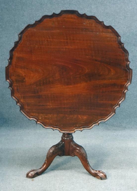 36" MAHOGANY PIE CRUST TEA TABLE (1 of 5)