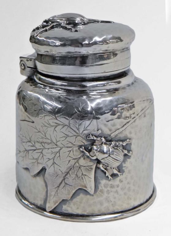 TIFFANY & CO. HAND CHASED STERLING SILV. INK POT BEETLE (1 of 4)