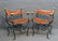 SET OF 4 BRASS & IRON ITALIAN CAMPAIGN CHAIRS 1 W/ - 3