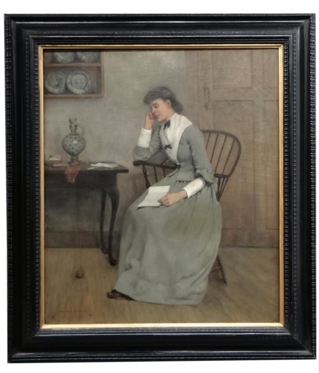 ARTHUR HOEBER, PORTRAIT OF A LADY IN GREY (1854- 1915) (1 of 7)