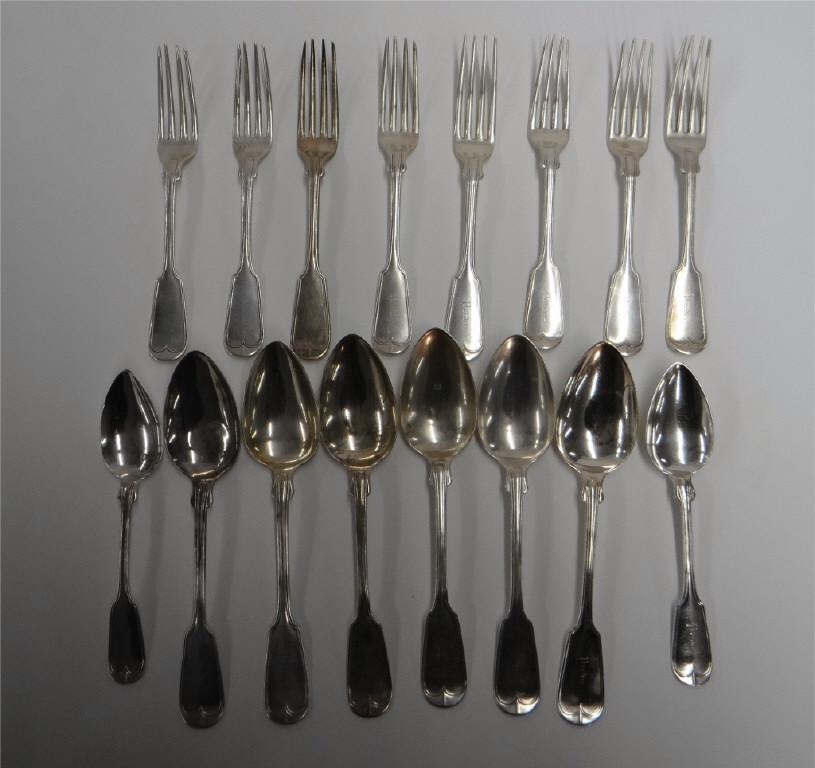 SALSBURY & CO. COIN SILVER FORKS & SPOONS C. 1840 NEW (1 of 3)