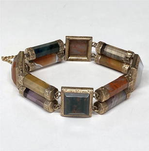 MINERAL SPECIMEN BRACELET, 7 1/2" LONG: MINERAL SPECIMEN BRACELET, 7 1/2" LONG