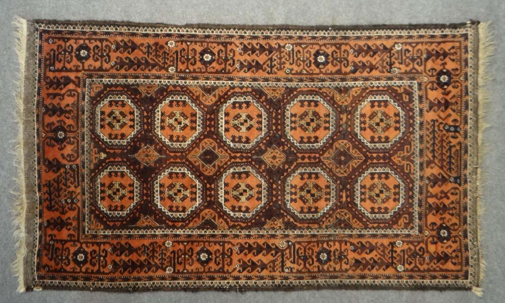 ANTIQUE BALUSHISTAN AREA RUG 72" X 39 1/4": ANTIQUE BALUSHISTAN AREA RUG 72" X 39 1/4"