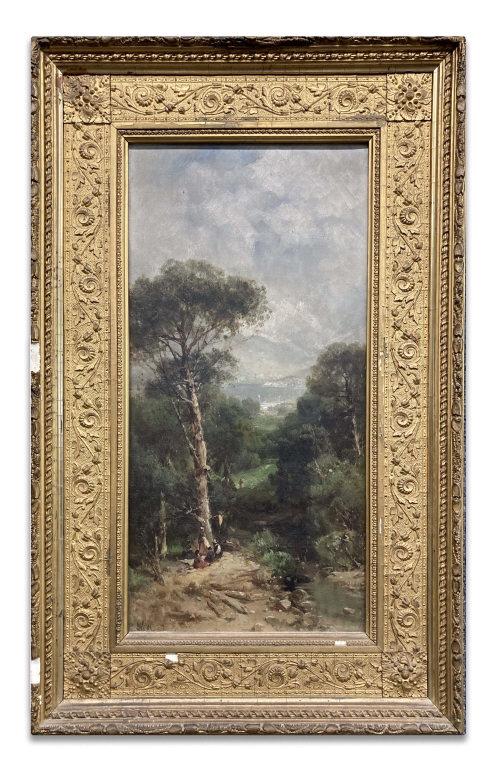 "CLOVE CORNWALL" ON THE HUDSON SGND A. MELROSE OIL /: "CLOVE CORNWALL" ON THE HUDSON SGND A. MELROSE OIL / CANVAS (ANDREW MELROSE) (20" X 10") OIL / CANVAS (ANDREW MELROSE) (20" X 10")