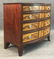 4 DRAWER BOWFRONT CHEST W/ 12 PANEL DRAWER FRONT INLAYS - 3