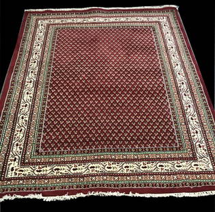 INDO SERABEND LARGE ORIENTAL AREA RUG 78 1/2\\\" X: INDO SERABEND LARGE ORIENTAL AREA RUG 78 1/2\\\" X 99\\\"