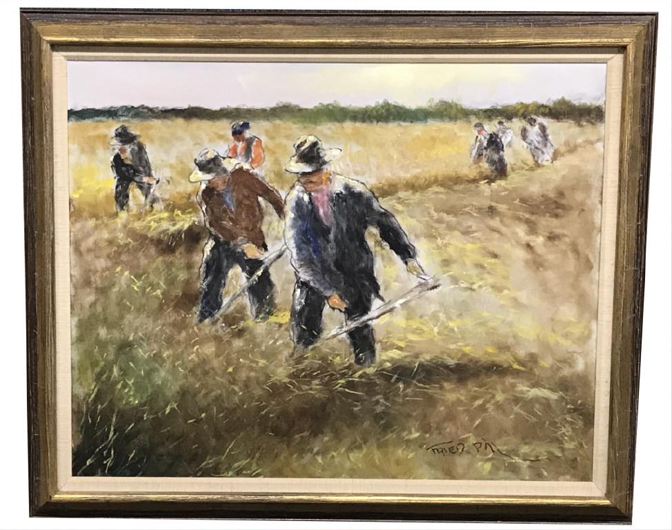 OIL / CANVAS "HARVESTING" PAL FRIED 24" X 30" 24" X 30": OIL / CANVAS "HARVESTING" PAL FRIED 24" X 30" 24" X 30" 24" X 30"