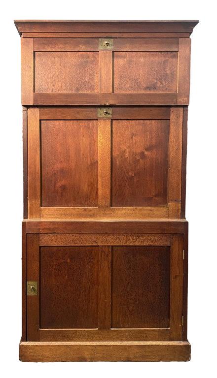 SHAKER TRUSTEES DESK, BUTTERNUT IN ORIG. FINISH: SHAKER TRUSTEES DESK, BUTTERNUT IN ORIG. FINISH PROVENANCE WILLIS HENRY SALE 203, EX. EDWIN HIBARGER, OLD CHATHAM (66 1/4" TALL X 32" WIDE X 15" DEEP) PROVENANCE WILLIS HENRY SALE 203, EX. EDWIN HIBAR