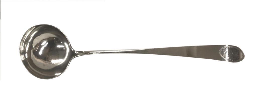 COIN SILVER ISAAC HUTTON, ALBANY, NY C. 1790 LADLE 16": COIN SILVER ISAAC HUTTON, ALBANY, NY C. 1790 LADLE 16" LONG APPROX. 6.95 TROY OZ