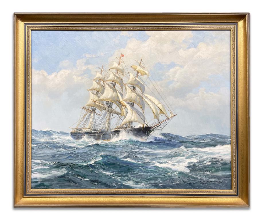 "BREEZING UP THE SEA WITCH" SIGNED CHARLES VICKEY OIL / (1 of 8)