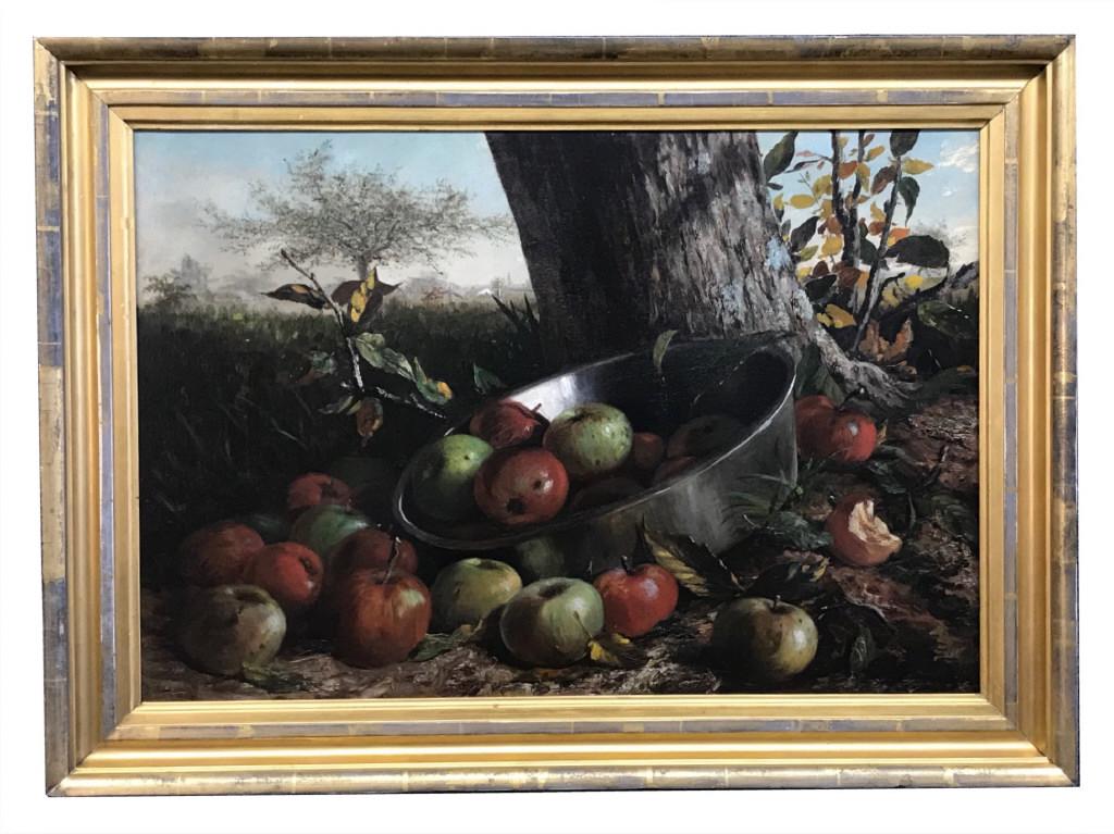 OIL / BOARD "APPLES IN A BUCKET" AMERICAN SCHOOL (1 of 4)