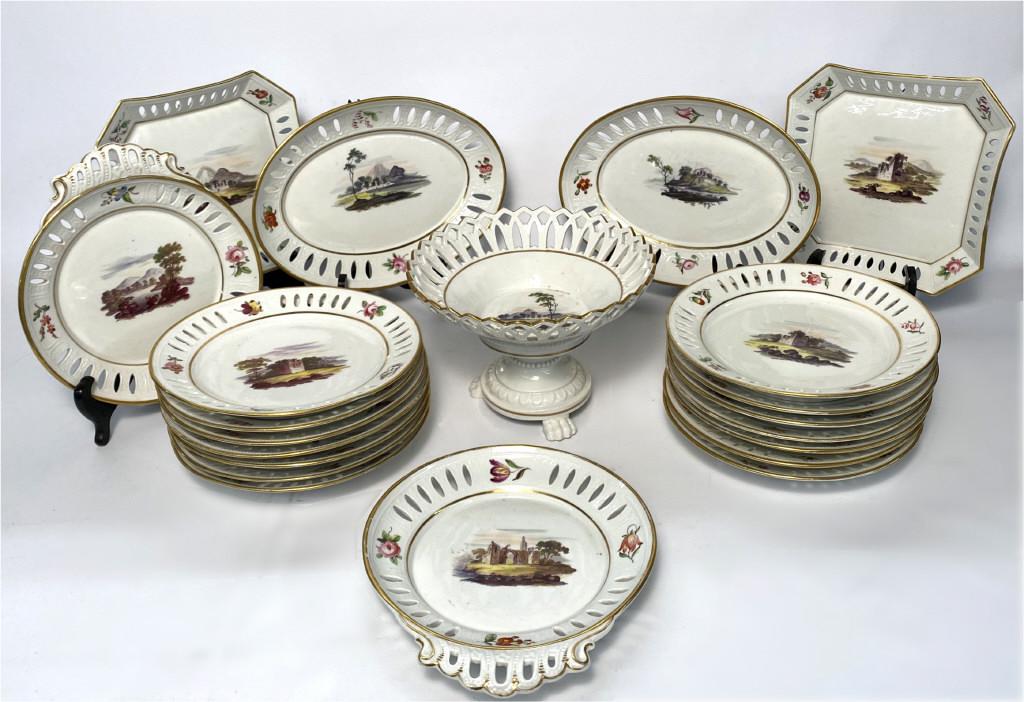 C. 1830 HAND PAINTED DESSERT SERV.  INC. COMPOTE, 14 (1 of 10)