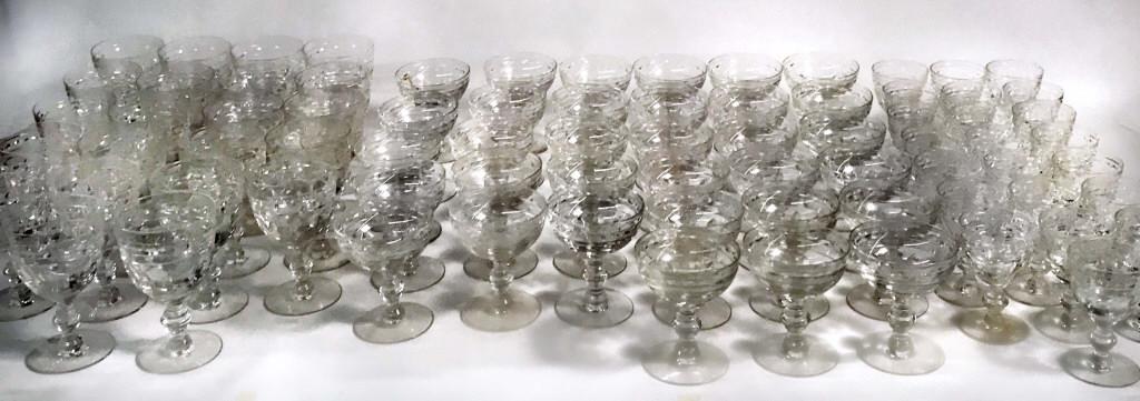 FRANCISCAN TIFFIN "LIEGE" PATTERN CRYSTAL STEMWARE 33 (1 of 12)