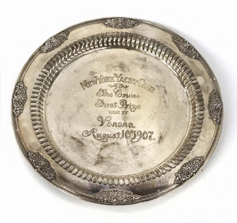 TIFFANY STERLING SILVER NY YACHT CLUB TROPHY, 1907 1ST (1 of 4)