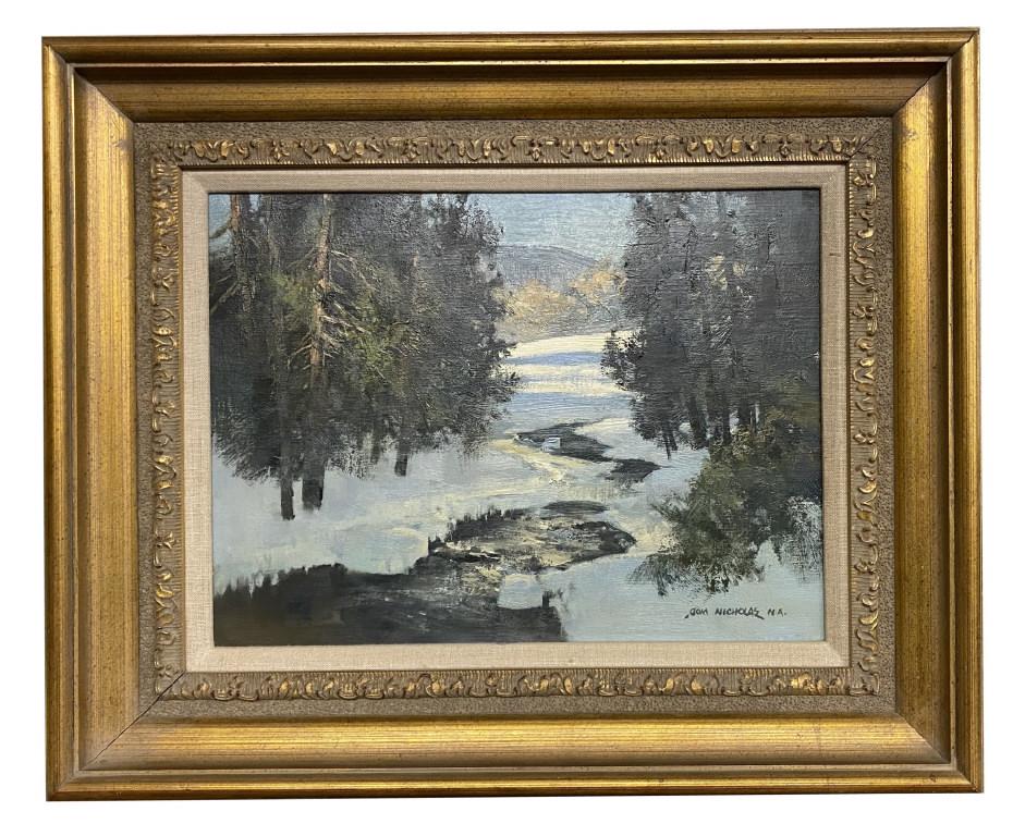 "WINTER INLET, JACKSON, NH " BY TOM NICHOLAS,N. A OIL / (1 of 5)