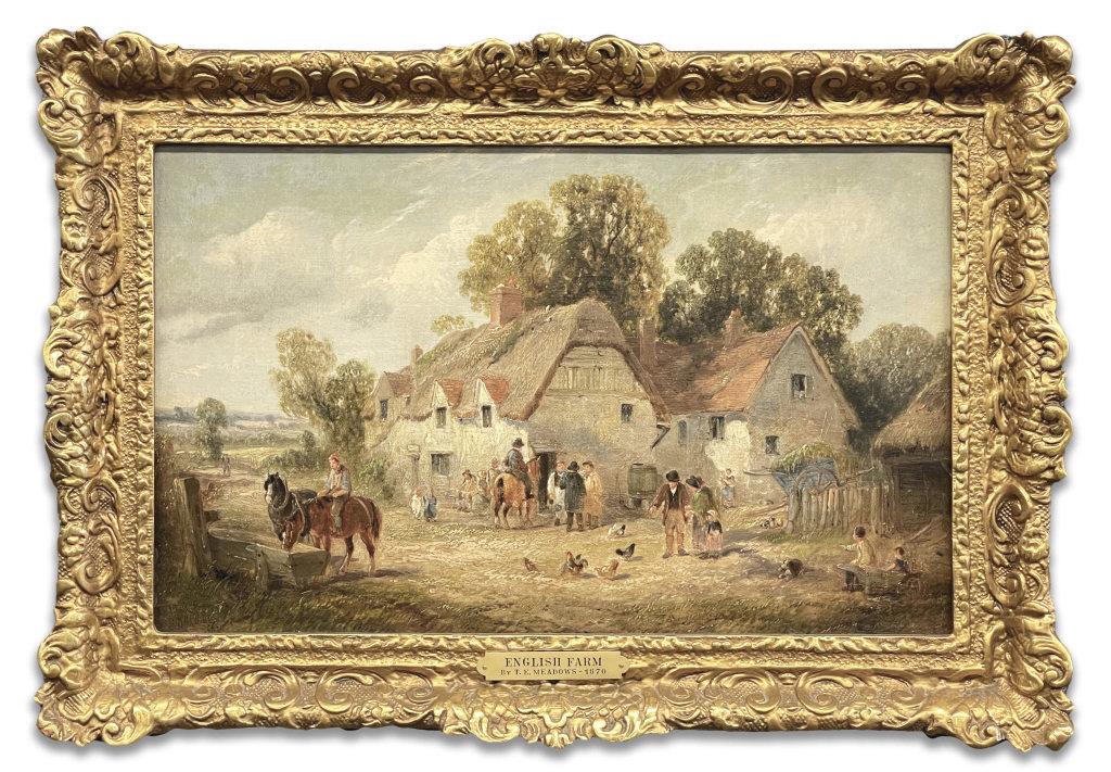 "ENGLISH FARM" SIGNED  T. E. MEADOWS, 1830 OIL / CANVAS (1 of 9)