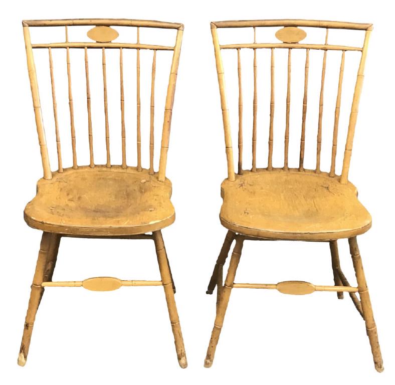 PAIR OF BIRD CAGE PLANK SEAT WINDSOR CHAIRS (1 of 4)