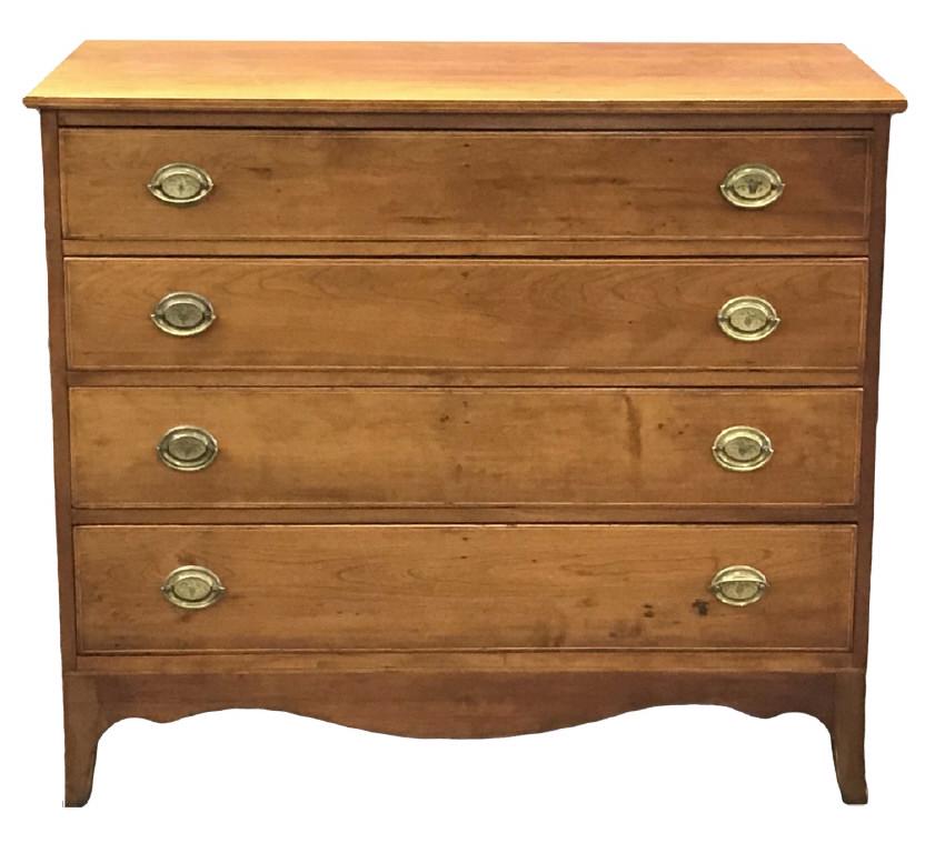 EARLY 19THC. CHERRY 4 DRAWER HEPPLEWHITE CHEST EAGLE (1 of 5)