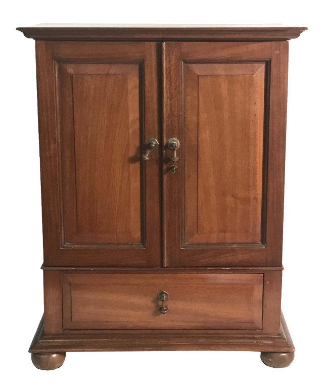 MINIATURE MAHOGANY BALL FOOT ARMOIR 24 3/4" X 17" WIDE: MINIATURE MAHOGANY BALL FOOT ARMOIR 24 3/4" X 17" WIDE X 9 1/2" DEEP