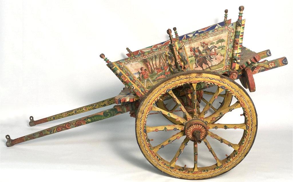 SICILIAN PAINT DECORATED CHILD'S CART (47" LONG X 25" (1 of 14)
