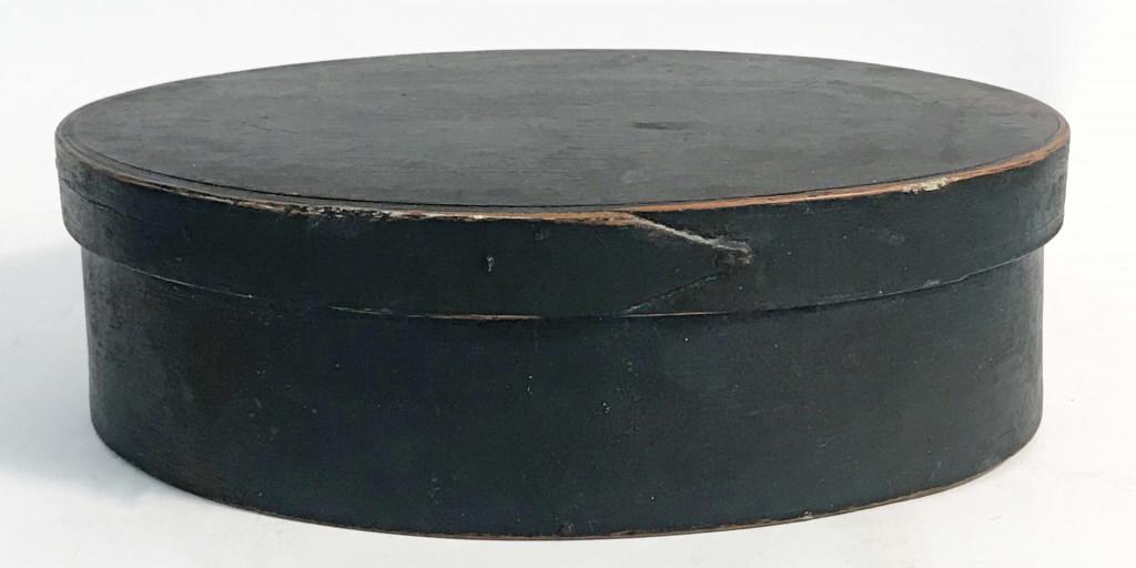 DARK BLUE OVAL SHAKER LAP BOX (13" X 10" X 4") (1 of 4)