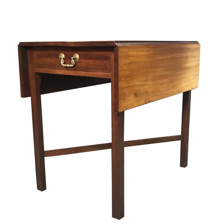 MAHOGANY CHIPPENDALE PEMBROKE TABLE W/ CROSS (1 of 6)