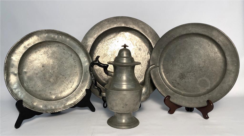 AMERICAN PEWTER COFFEE POT BY  R. DURHAM & 3 EARLY (1 of 10)