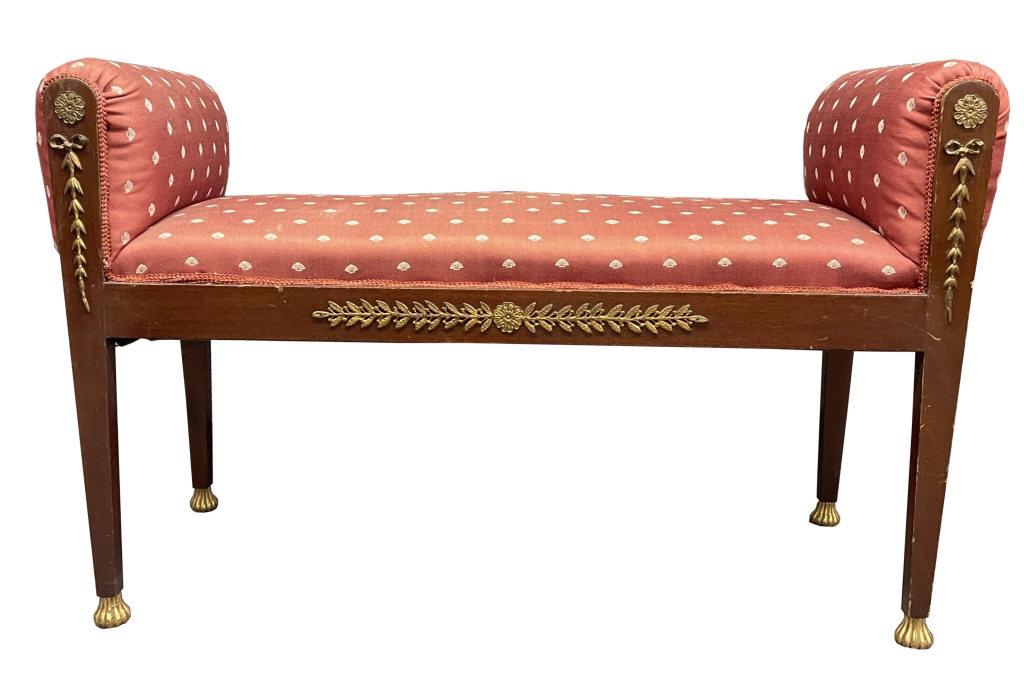 MAHOGANY WINDOW SEAT WITH ORMOLU TRIM EDWARDIAN (26 (1 of 7)