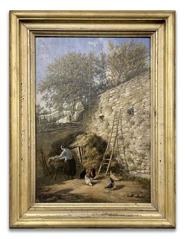 WASH DAY 1871" OIL / PANEL , JACOB HENRICUS MARIS 20 (1 of 10)