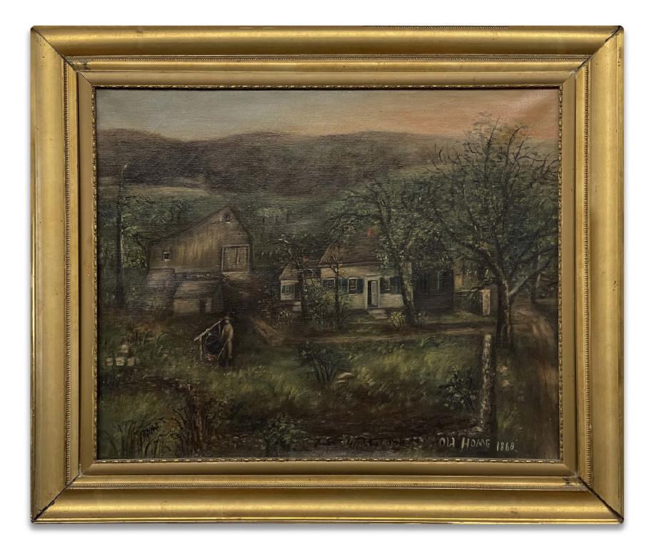 "SIMONSON HOMESTEAD,STAMFORD, NY 1868" OIL/ CANVAS (1 of 9)