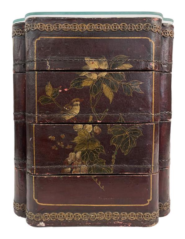 NESTING GROUP OF 4 PAPIER MACHE TRAY BOXES 16" X 13" X (1 of 8)