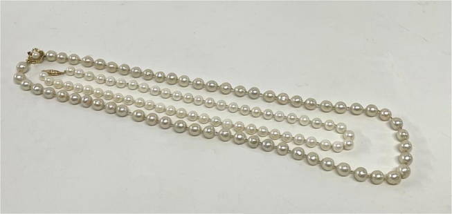 2 STRANDS CULTURED PEARLS, 1 20" 707 1/2" MM 1- BAROQUE: 2 STRANDS CULTURED PEARLS, 1 20" 707 1/2" MM 1- BAROQUE 26" 8 1/2-9MM BOTH 14KT CLASPS