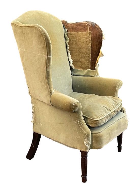 FEDERAL PERIOD NYC WING BACK CHAIR C. 1815 (1 of 8)