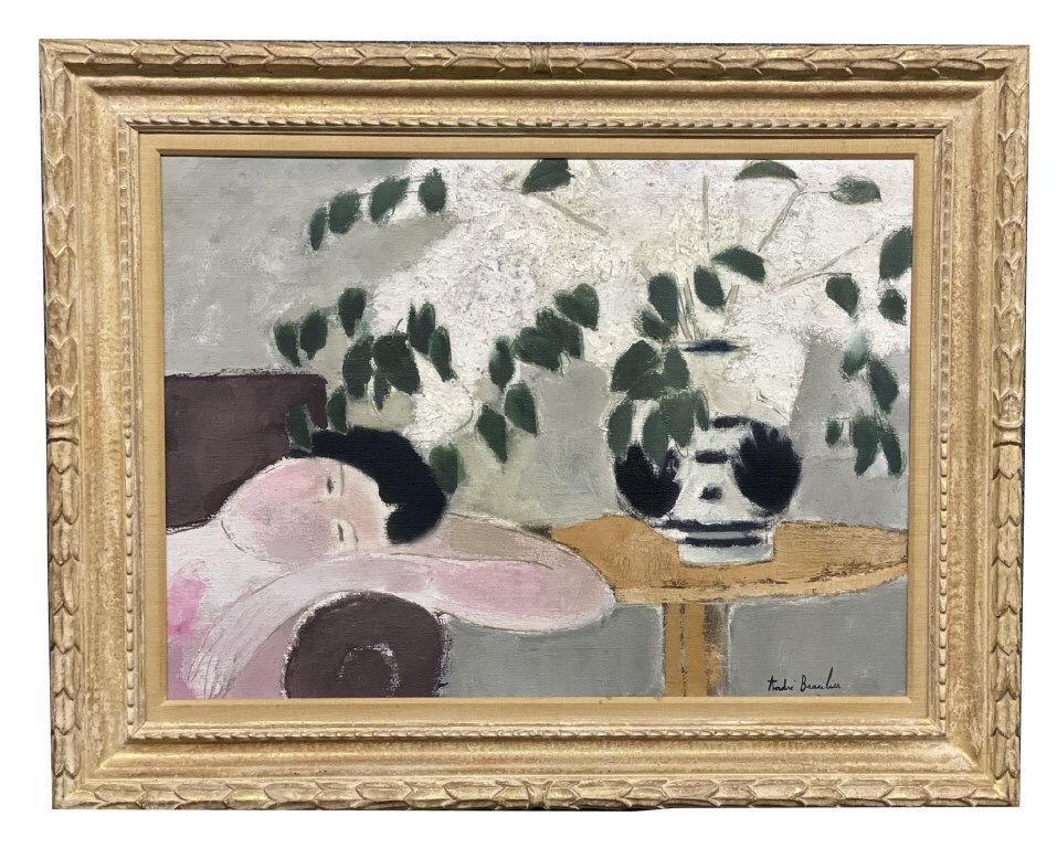 ANDRE BRASILIER, OIL/ CANVAS, "LE BOUQUET BLANC": ANDRE BRASILIER, OIL/ CANVAS, "LE BOUQUET BLANC" PROVENANCE FINDLEY GALLERY (21" X 29" )