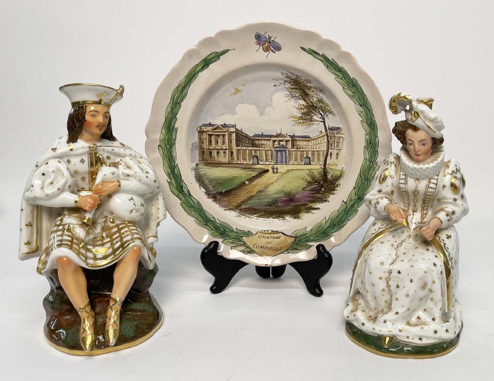 PR OF JACOB PETIT FIGURAL BOTTLES & FRENCH PLATE (1 of 10)