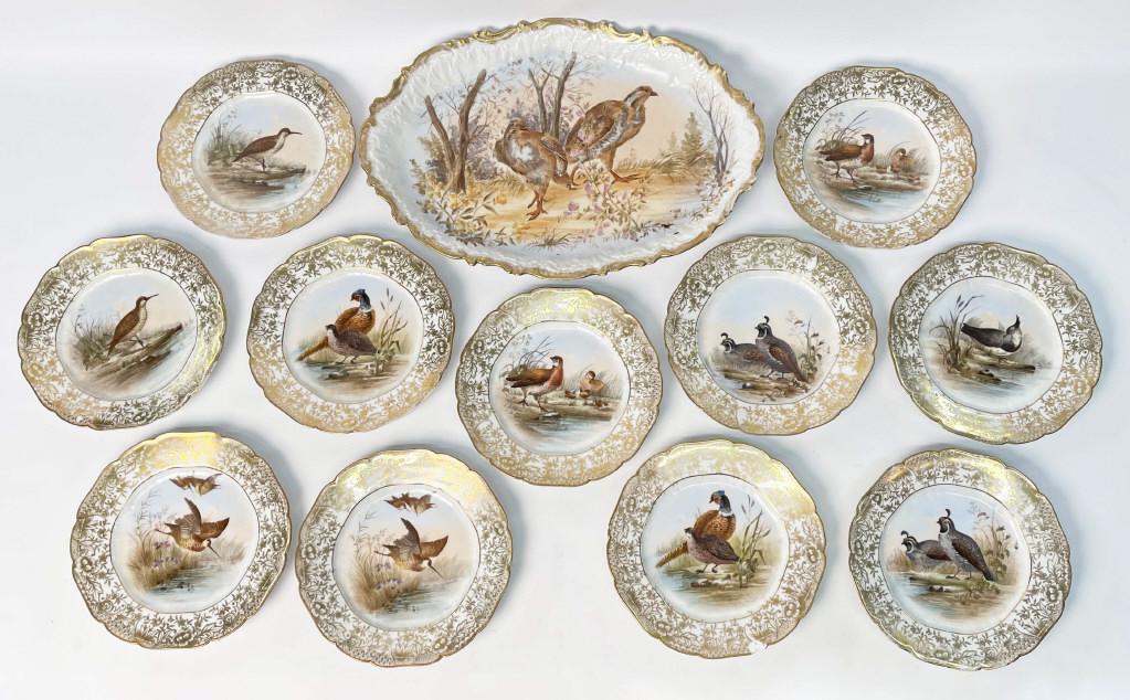 CHARLES FIELD HAVILAND LIMOGES PLATES  & PLATTER BIRD (1 of 10)
