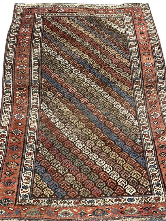 PERSIAN SEMI ANTIQUE AREA RUG 50" X 73" MISSING END (1 of 5)