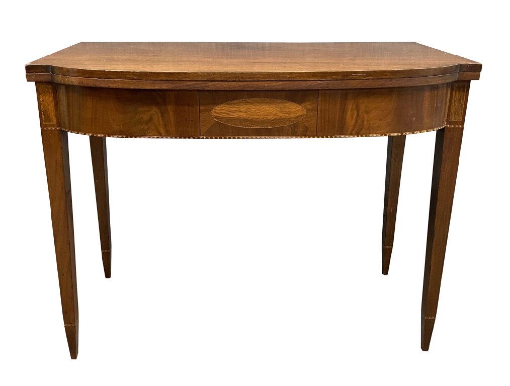 C. 1810 MA HEPPLEWHITE CARD TABLE WITH OVAL INLAYS 29 (1 of 8)