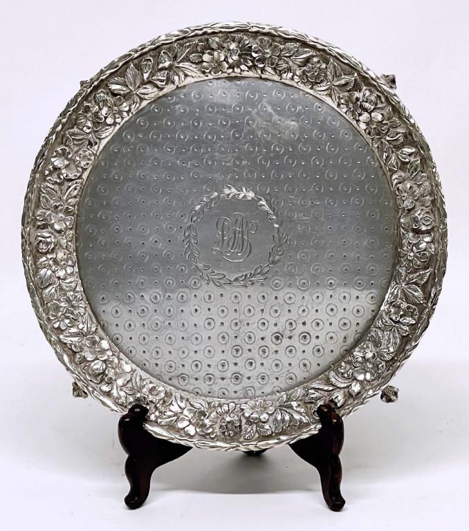 KIRK, BALITIMORE STERLING SILVER SALVER,  REPOUSSE (1 of 4)