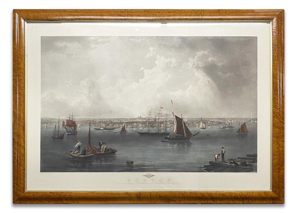 LARGE FOLIO, BOSTON AFTER J.W. HILL, 1857 HAND COLORED: LARGE FOLIO, BOSTON AFTER J.W. HILL, 1857 HAND COLORED ENGRAVING (28 1/2' X 41 1/2" PLATE SIZE)