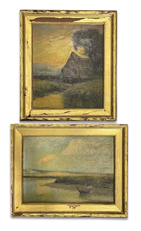 2 OIL/BOARD BY GEORGE W. HARVEY, SGND & TITLED IN VERSO (1 of 7)