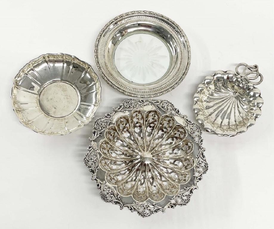 4 STERLING SILVER SWEET MEAT /CANDY DISHES WEIGHABLE (1 of 8)